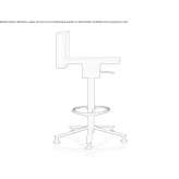 Height-adjustable swivel office stool for the designer Vergara