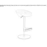 Swivel office stool with wooden veneer and height adjustment Jitia