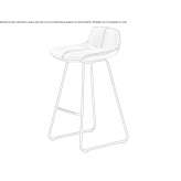 Upholstered stool with leather base Laguneta