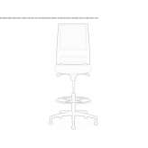 Swivel office stool with 5-arm base and footrest Lannilis