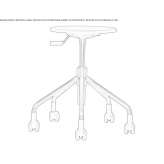 Height-adjustable stool, five-star base with gas lift Toraya