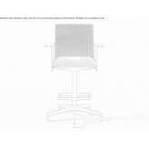 Office stool with a 5-star base and backrest Langres