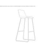 A high sleigh-shaped stool with an integrated cushion Burham