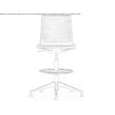 Office stool with height adjustment and footrest Turriff