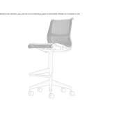 Mesh swivel office stool with 5-arm base and wheels Hatava