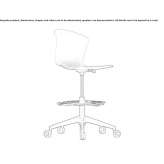 Office stool with 5-arm base and wheels for a designer Jonen