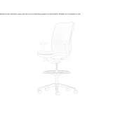 Leather office stool with 5-star base and armrests Malling