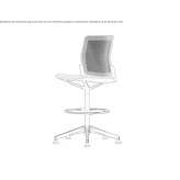 Office stool with a 5-star base and backrest Sepahua