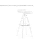 Office stool made of polyurethane with a footrest Turriff
