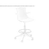 Technopolymer stool with height adjustment and wheels Tarsia