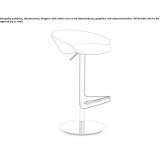 Swivel office stool made of fabric, adjustable in height Jitia