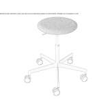 Fabric swivel office stool with 5-arm base Demyansk