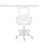 Mesh office stool with 5-star base and footrest Muradiye