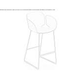 High stool with polypropylene base, with armrests Chadron