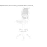 Textile office stool with height adjustment and footrest Racauti