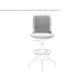 Height-adjustable Nylon® office stool with 5-arm base Charneux