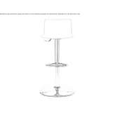 Leather office stool with height adjustment Eeklo