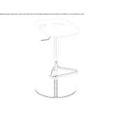 Office stool with height adjustment and footrest Akil