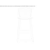 High stool with polypropylene base and footrest Falze