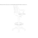 Nylon® swivel stool with 5-star base with armrests Boromlia