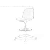 Height-adjustable polypropylene office stool with 5-arm base Gaiano