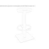 Cast iron stool with footrest Rapino
