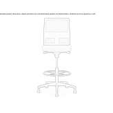 Office stool with height adjustment and footrest Udine