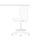 Office stool in fabric, with a base with 5 arms and wheels Anould