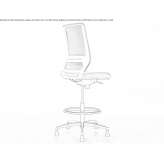 Office stool with a 5-star base and footrest Huanusco