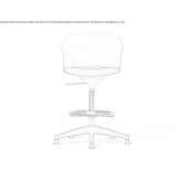 Swivel office stool made of polypropylene, adjustable in height Chalampe