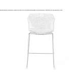 High fabric stool with sled base and footrest Chalampe