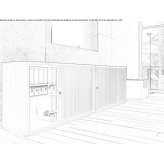 Low office shelf with blinds Elden