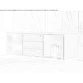 Low office shelf made of wood and glass Horning