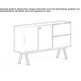 Low, wooden office shelf with drawers Privlaka