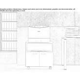 Low office cabinet with hinged doors and wheels Menderes