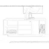 Wooden office cabinet with drawers Alberic