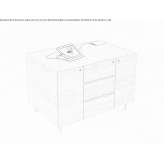 Low office cabinet with hinged doors Budva