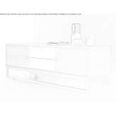 Low wooden office cabinet with hinged doors and drawers Horning