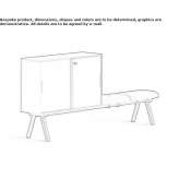 Low wooden office cabinet with sliding doors Privlaka