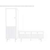 Solid wood office cabinet with hinged doors Doonan