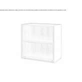 Open, free-standing low wooden office shelves Villegas