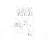 Free-standing metal office screen on wheels Jerzu