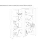 Free-standing wall shelf in melamine and metal Central