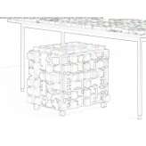 Wooden office chest of drawers on wheels Stulln