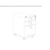 Steel office module with drawers on wheels Heredia