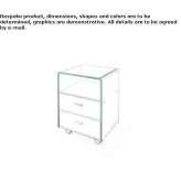 Office chest of drawers made of wood and glass on wheels Finale