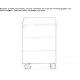 Metal office chest of drawers on wheels Saladero
