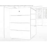 Beech office chest of drawers with drawers on wheels Cysoing
