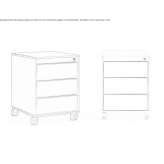 Metal office chest of drawers on wheels Kremasti