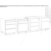 Metal office cabinet on wheels with a lock Pavona